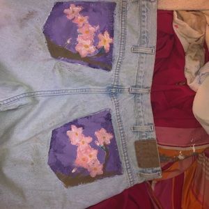 Painted mom jeans